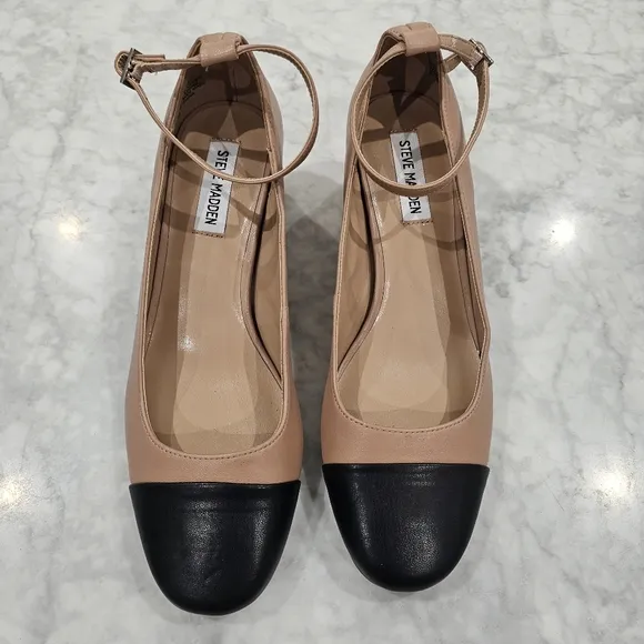 NWOB Steve Madden Eli Pumps‎ Nude and Black size 9.5