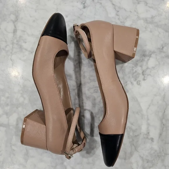 NWOB Steve Madden Eli Pumps‎ Nude and Black size 9.5