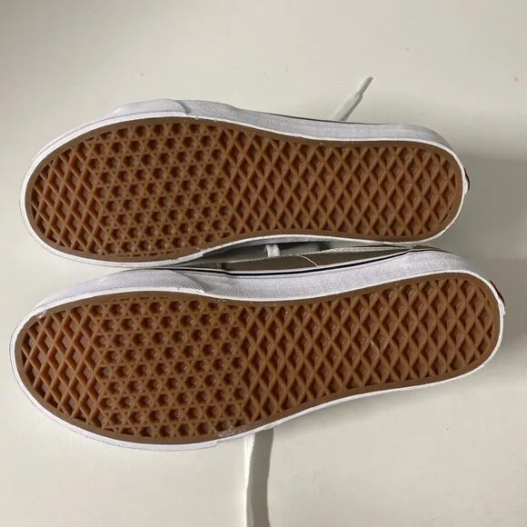 NWOB VANS Sk8 Low Shoes Sneaker Taupe White Leather Suede Lace Up M8.5 W…