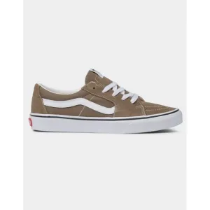 NWOB VANS Sk8 Low Shoes Sneaker Taupe White Leather Suede Lace Up M8.5 W…