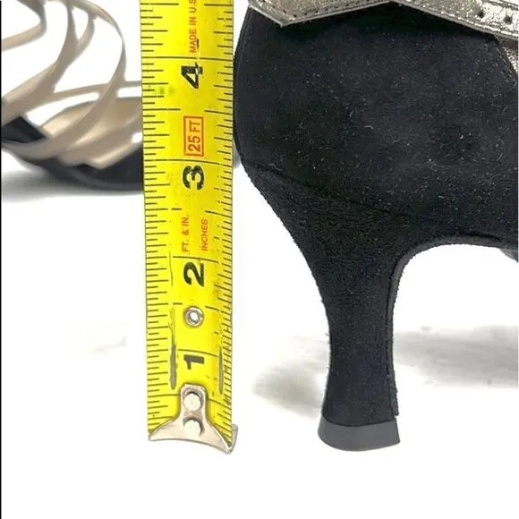NWOB Werner Kern Dance Shoes Eva Black/Antique Suede /Leather 3” Heels US 10,5