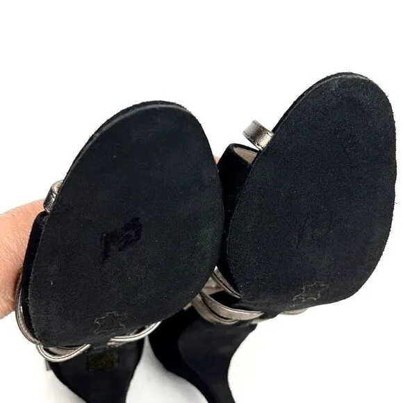 NWOB Werner Kern Dance Shoes Eva Black/Antique Suede /Leather 3” Heels US 10,5