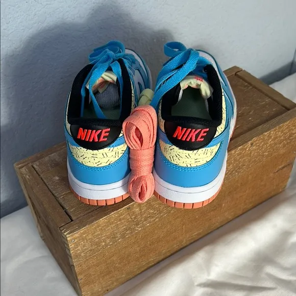 NWOT Nike Dunk Low SE Kyrie Irving Blue and White Sneakers