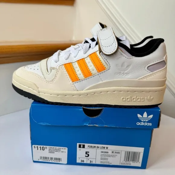 NWT Adidas Forum Low 84 Women’s Sneakers Off White Orange Rush Purple Tint Shoes