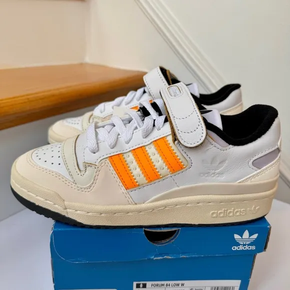 NWT Adidas Forum Low 84 Women’s Sneakers Off White Orange Rush Purple Tint Shoes