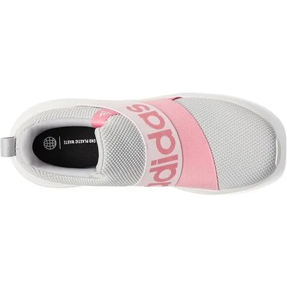 NWT Adidas Girl's Kid Lite Racer Adapt Shoe Little/Big Kid Shoes, Grey/Pink-S 12