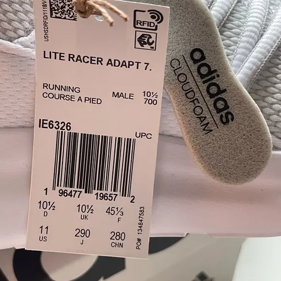 NWT Adidas white lite racer cloudfoam men’s tennis shoes 11