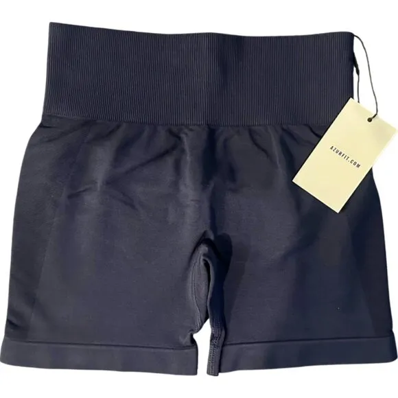 NWT Azur Fit Pro Seamless Bike Shorts 4.5&quot; Women's S Lake Blue