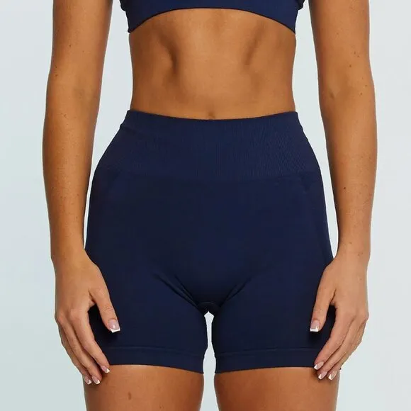 NWT Azur Fit Pro Seamless Bike Shorts 4.5&quot; Women's S Lake Blue