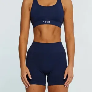 NWT Azur Fit Pro Seamless Bike Shorts 4.5&quot; Women's S Lake Blue