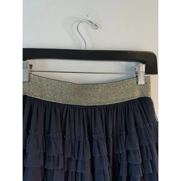 NWT Boden Rachael Midi Navy Ruffle Tiered Skirto