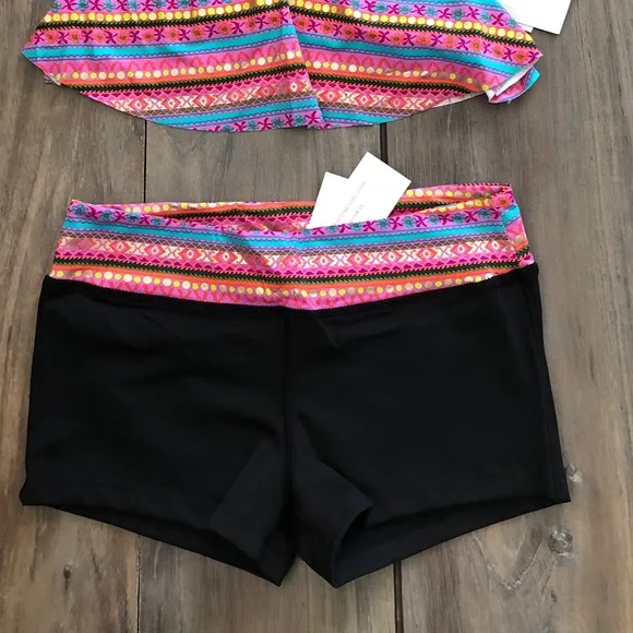 NWT California Kisses Aztec Black Dance Set CXL