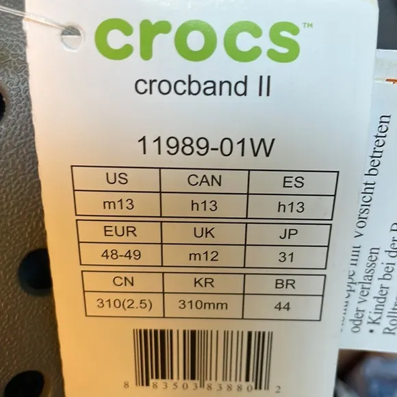 NWT Crocs Mens size 13 Crocband II NICE!