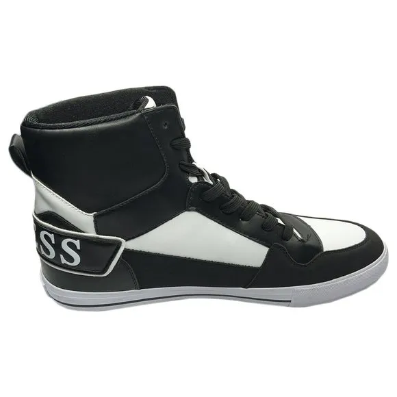 NWT GUESS PASQ AUTHENTIC MEN'S BLACK HIGH TOP SNEAKERS SHOES SIZE 12 13