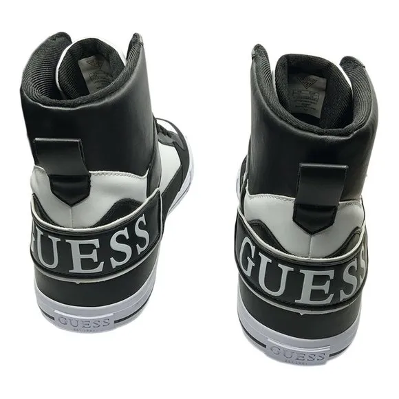 NWT GUESS PASQ AUTHENTIC MEN'S BLACK HIGH TOP SNEAKERS SHOES SIZE 12 13