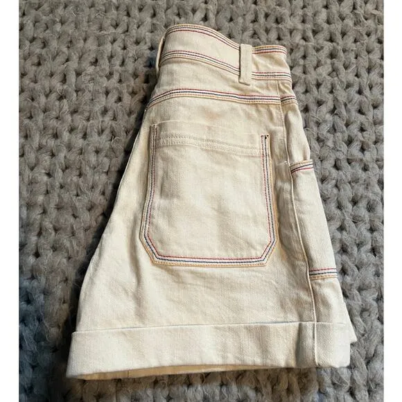 NWT Madewell Rainbow stitch high wasited shorts size 24