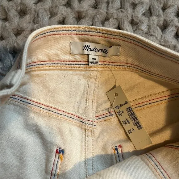 NWT Madewell Rainbow stitch high wasited shorts size 24