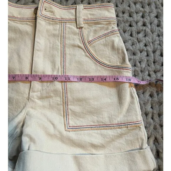 NWT Madewell Rainbow stitch high wasited shorts size 24