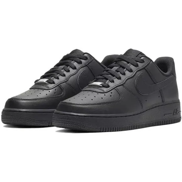 NWT Nike Air Force 1 Low Women's Casual Shoes Leather ,Black-Size 10