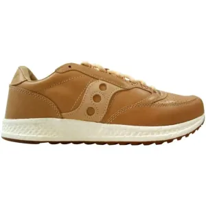 NWT Saucony Originals Freedom Runner Deluxe Tan ALL Leather Mens Brown Sneakers