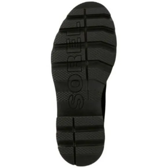 NWT SOREL Womens Black 1&quot; Platform Lennox Toe Block Heel Leather Boots Shoes 10