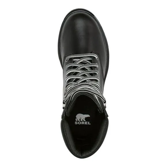 NWT SOREL Womens Black 1&quot; Platform Lennox Toe Block Heel Leather Boots Shoes 10