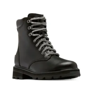 NWT SOREL Womens Black 1&quot; Platform Lennox Toe Block Heel Leather Boots Shoes 10