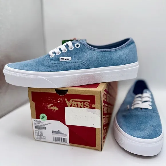 NWT Vans Authentic Low Top Sneakers in Blue Ashley Pig Suede Leather​