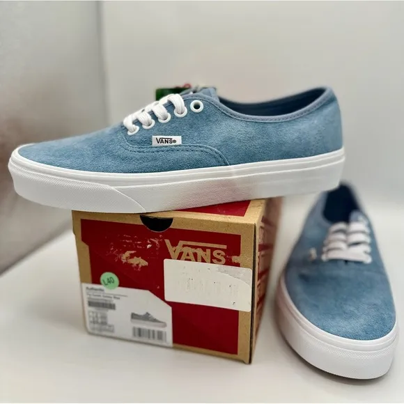 NWT Vans Authentic Low Top Sneakers in Blue Ashley Pig Suede Leather​