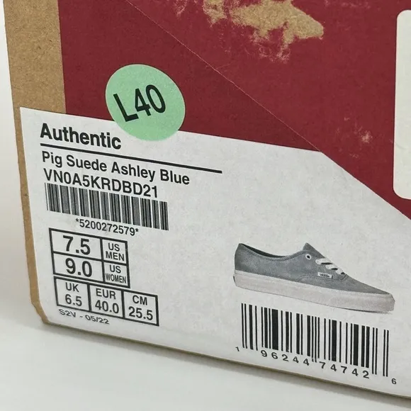 NWT Vans Authentic Low Top Sneakers in Blue Ashley Pig Suede Leather​