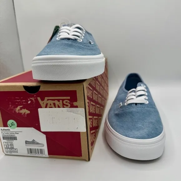 NWT Vans Authentic Low Top Sneakers in Blue Ashley Pig Suede Leather​