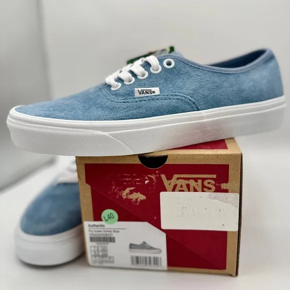 NWT Vans Authentic Low Top Sneakers in Blue Ashley Pig Suede Leather​
