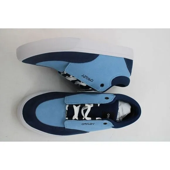Oakley Low-Top Vulcanised Stonewash Blue Suede Shoes Size 10 Nwt