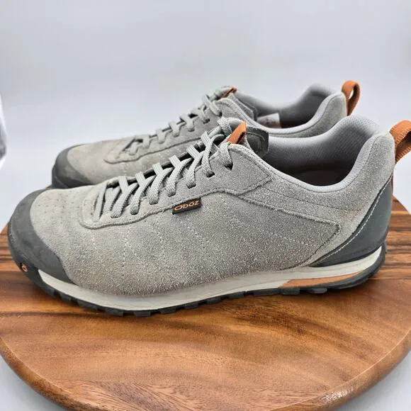 Oboz Bozeman Hiking Shoes Men's 10 Wide Gray Suede Leather Low Top Sneakers