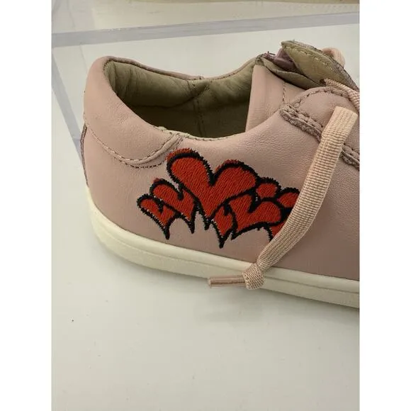 Old Soles #6027 Girl's Q of Hearts Powder Pink Sneakers Kids Size US 13 EU 30