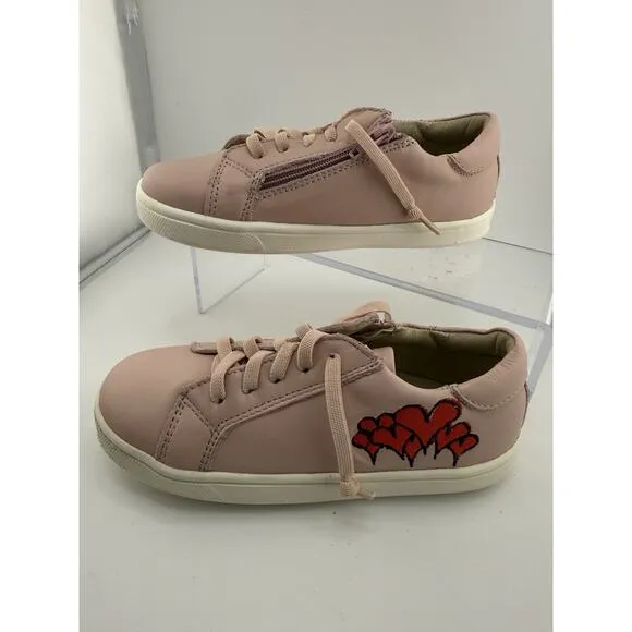 Old Soles #6027 Girl's Q of Hearts Powder Pink Sneakers Kids Size US 13 EU 30