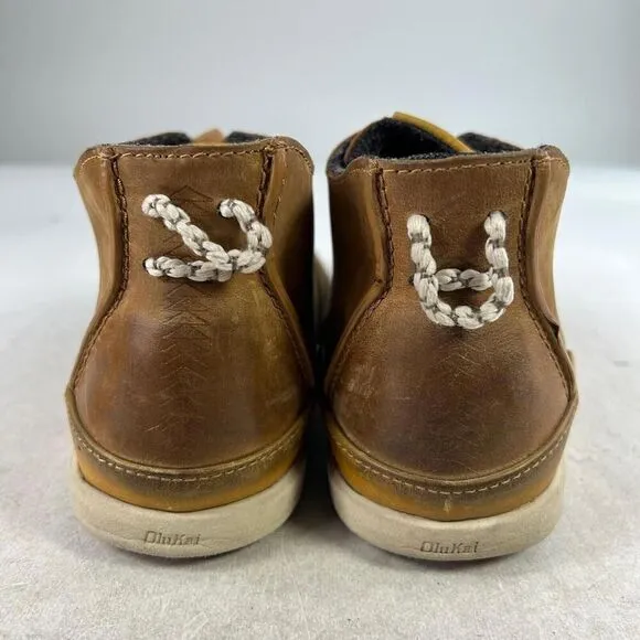 Olukai Hawai'iloa Manu ihu Men's Chukka Boot US 7 Tan Nubuck Lace-Up Shoes