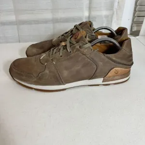 Olukai huaka'i li Mens Size 10 Brown Leather Lace Up Sneakers