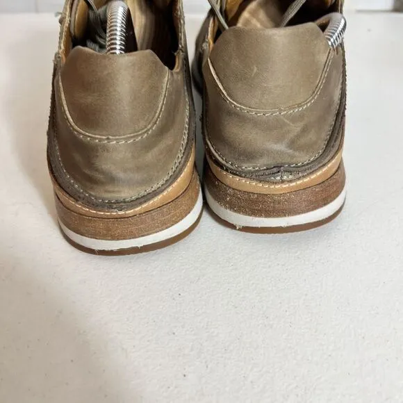 Olukai huaka'i li Mens Size 10 Brown Leather Lace Up Sneakers