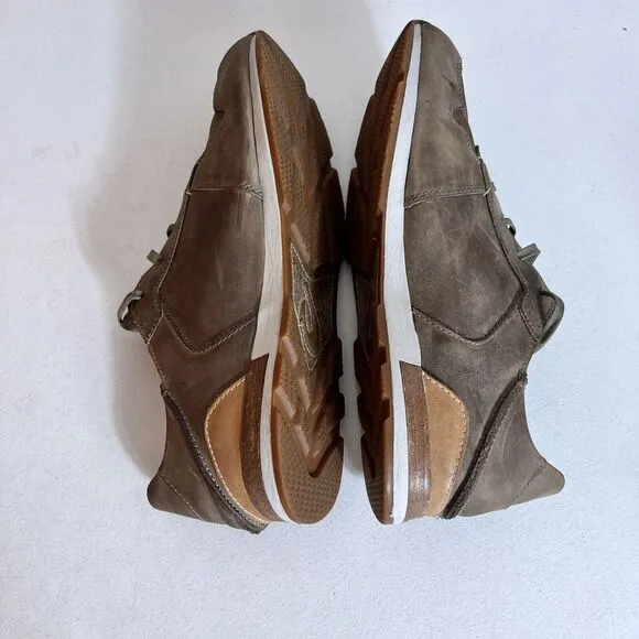 Olukai huaka'i li Mens Size 10 Brown Leather Lace Up Sneakers