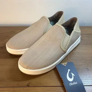 Olukai Ki'Ihele 'Ili Beige Leather Shoes Sneakers Women's Size 8 NWT - No Box