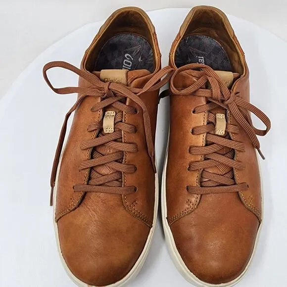 OluKai LAE' AHI LI 'ILI Sneaker Men 9.5 Brown Leather Drop In Heal Low Top 10455