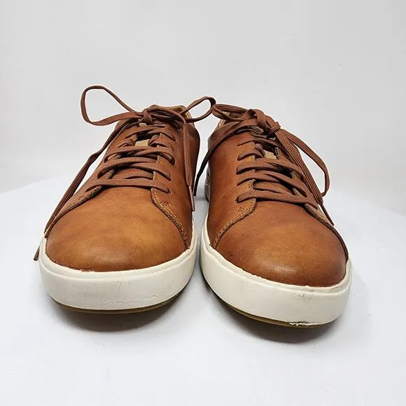 OluKai LAE' AHI LI 'ILI Sneaker Men 9.5 Brown Leather Drop In Heal Low Top 10455