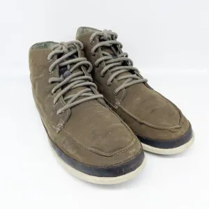 OluKai Men's Nalukai Brown Leather Lace Up Ankle Boots Size 10