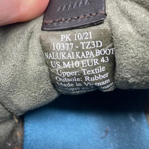 OluKai Men's Nalukai Brown Leather Lace Up Ankle Boots Size 10