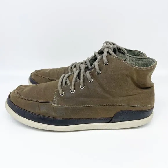 OluKai Men's Nalukai Brown Leather Lace Up Ankle Boots Size 10