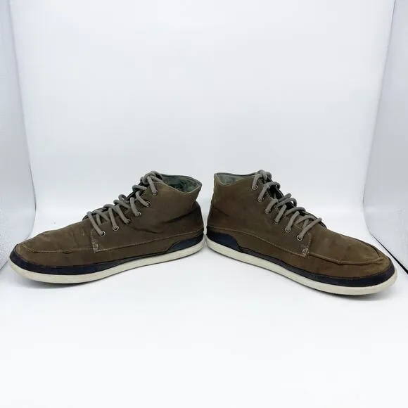 OluKai Men's Nalukai Brown Leather Lace Up Ankle Boots Size 10