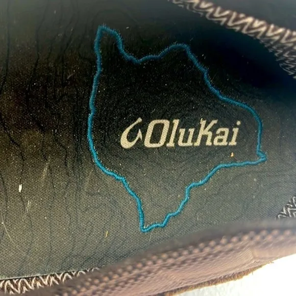 OluKai NA'I Loafers Espresso Brown Leather Waterproof Slip-On Waterproof Shoes