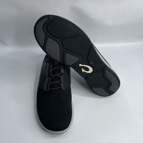 Olukai Makia Ulana Kai Black  Leather Sneaker‎ Size 13