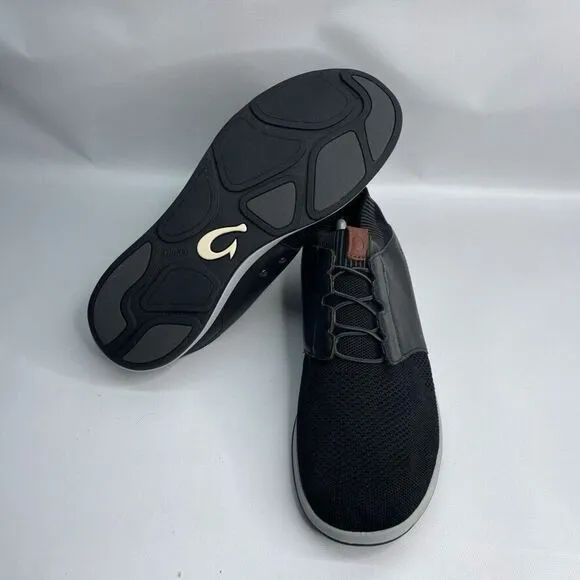 Olukai Makia Ulana Kai Black  Leather Sneaker‎ Size 13